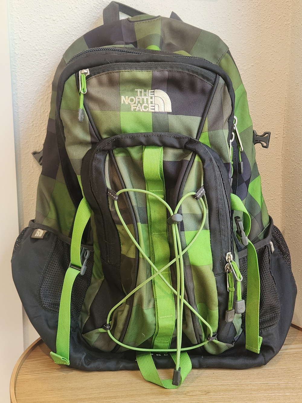 The North Face Heckler Green Plaid Men's Backpack